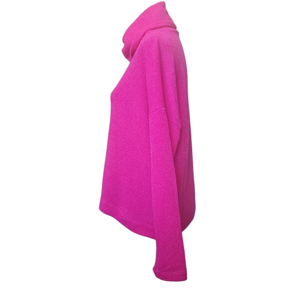 Clara Sunwoo - Cozy Turtle Neck Sweater Ribbed - Hot Pink Size Medium - Picture 6 of 10